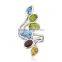 Beautiful Design Sterling Silver Pearl Blue Topaz Peridot Garnet Ring