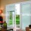 window blind or shutter constructed from angled slats of platic