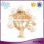 Korean designer jewelry gold plated zinc alloy pearl tree shape scarf clip brooch
