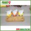 2015 New arrival ceramic kitchen canister for oil,vinegar,peper,salt,sugar,spice jars set with bamboo tray