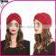 2016 new fashion style Hot Women Knit hijab tube turban headband , polyester caps