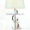 ivory shade and chrome metal base counter table lamp T8009
