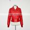 Ladies western style leather jackets&red pu jackets women fashion and sex outwear