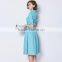2015 lady korean style cute slim polo collar casual denim dress