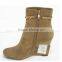 Black Wedge Sexy Ankle Boots 2015