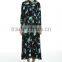 clothing manufacturerstand collar printed long sleeve dress for women maxi dress