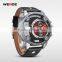 luxury mens genuine leather band japan movt quartz watch stainless steel back