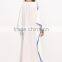 Dresses latest women girl design fashion photos Blue Print in White V Neck Batwing Sleeve Maxi Dress