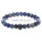 KJL-ST0007 2016 Handmade white CZ Natural Stone Skull Bracelets & Bangles Blue agate stone Beads Bracelets For Women Men Jewelry
