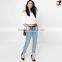 low rise light wash boyfriend style fashion women jeans (JXA018)