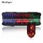 Custom USB wired Rainbow led backlit keyboard mouse for desktop