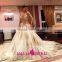 C01 Luxury Cinderella Two Pieces Long Sleeve V Neck Wedding Dress Arabic Ball Gown Gold Lace Beads