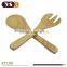 2PCS rubber wood salad spoon and fork