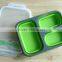 3 compartment Portable Collapsible Silicone Food Storage Container with Lid