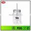 PS Plastic Type 720 ml Jar Mason With Straw and Flat Lid