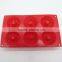 Ready-made FDA food grade non stick 6 cup microwave oven safe flower silicone molds for soap cake