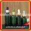 Glossy Green Glass Essential Oil Bottle With Rubber Dropper Sealling Type With Golden Silver Lid