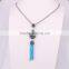 Pave Rhinestone with Crystal Tassel Pendant Stone Chain Necklace, Gem Druzy Pendant, Druzy Tassel Necklace