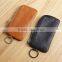 Factory supplier genuine leather case for car keys with zipper