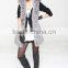 2015 Korean long style winter real white rabbit fur vest for women