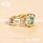 Jingli jewelry Green Stone Gold Plated Ring (YJ-348)