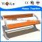 Modern outdoor wooden Park bench in garden chairs with metal legs