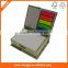 Customized Neon Sticky Strips,Printing Cardholder with combined Sticky notepads, Stationery Set