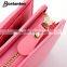 Pink Real Genuine Leather Clutch Purse Women Wallet High Quality