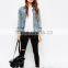 girls hot fashion light blue denim jacket light wash denim jacket stone washed denim jacket