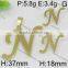 Fashion hot wholesale 316l stainless steel jewelry letter style gold color set