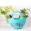 Plastic Storage Basket Fruit Vegetables Shopping Picnic Bin With Handles 2 Sizes