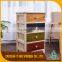 Solid Wooden Storage Cabinet With Wicker Drawers