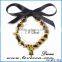 Black ribbon bow tied girl's love handmade DIY Christmas theme bracelets