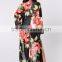 Kimono Duster Cardigan Top Open Front Bell Sleeves Floral Printed Mesh Duster For Women