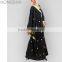 Latest Abaya Designs 2015 Gold Embroidered Black Abaya HSD1501