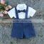 2017 New arrival toddler Summer Children's Clothing Sets Wholesale Baby Clothes white shirt and shorts new baby suit