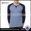 Men Blue Solid Round Neck Gym T-Shirt Waist Length Tee Long Raglan Sleeves Male Cotton Sport Tee Solid Custom Color