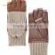 Warm Half Finger Leather Mittens Ladies Cashmere Gloves