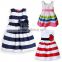 2015 latest fashion stripe lace chiffon baby girls summer dress designs