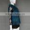 Genuine Fur Vest 100% Real Rabbit Fur Knitted Gilet With Raccoon Fur Collar for Women Winter Fashion