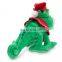 custom green glittering lizard wearing elf hat plush toy