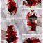 Aidocrystal deep red hairpiece, red flower bridal hair flower headband headwear