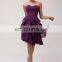 Grace Karin Ladies Strapless Knee Length Chiffon Short Grape Evening Dress CL3439