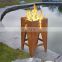 Customized large outdoor corten steel wood fireplace