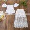 Kids Baby Girl Off Shoulder White Lace Floral Tops Long Skirt Outfits Clothes Clothing Set