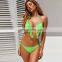 Highly Elastic Tassel Neon Bikini Woman Sexy Push Up Swimsuit Solid Bright Micro Swimsuit 2019 Two-Piece Summer Mermaid