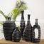 Retro Style Dining Room Table Top Decoration Black Matte Silver Plated Design Resin Dried Flower Vase