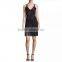 new style deep v neck hand-beading tassels fashion bandage dress