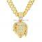 Punk Gold Portrait Coin Pendant Necklace Cuban Multilayer Chunky Thick Chain Choker Necklaces Gothtic Jewelry