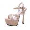 Ladies Easy Matching Ankle Strap Platform High Heeled Sandals Shoes Women Cross Strap evening heels shoes